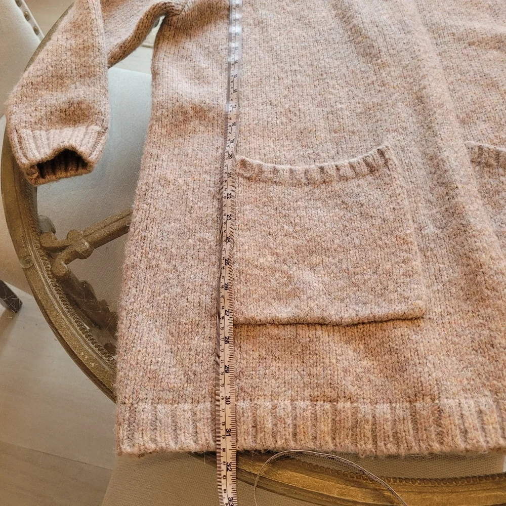 Free People Eyes On You Cozy Gray Tan Hooded Sweater XS